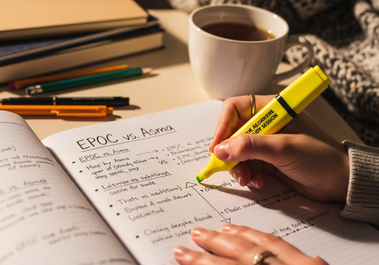 Estudiando el temario de EPOC vs Asma
