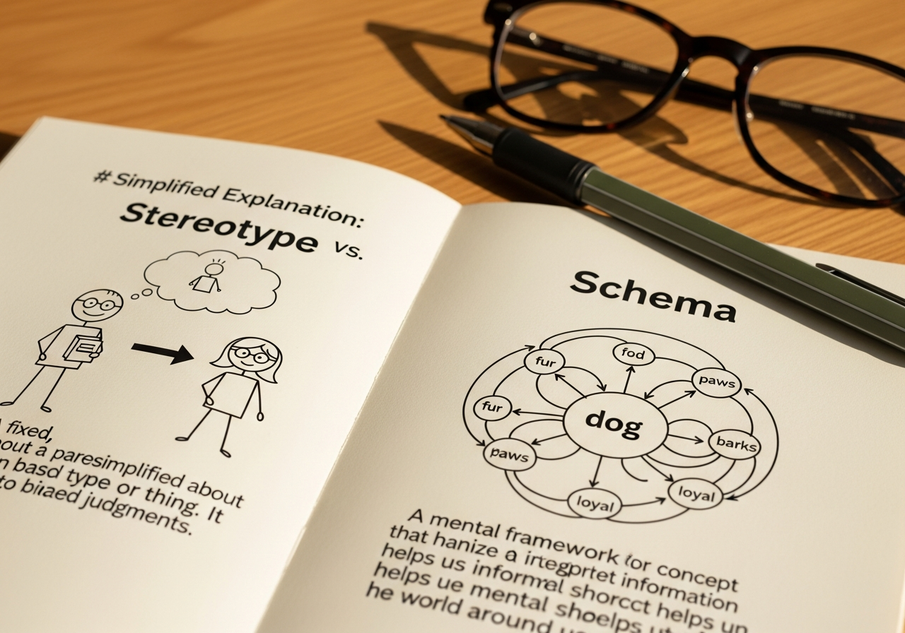 Apuntes de psicología con esquemas sobre cognición social.