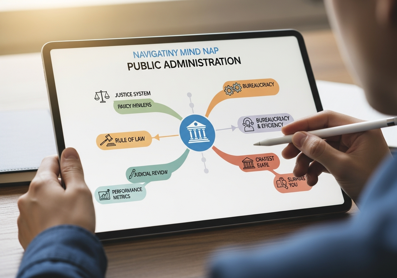 Creando un mapa mental digital en una tablet para una oposición.