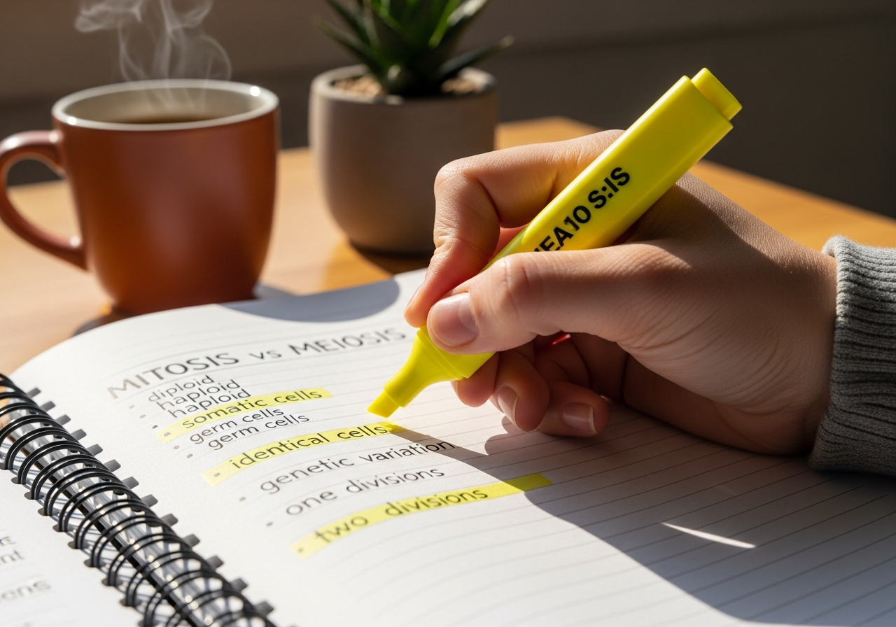Estudiando el temario de Mitosis vs Meiosis