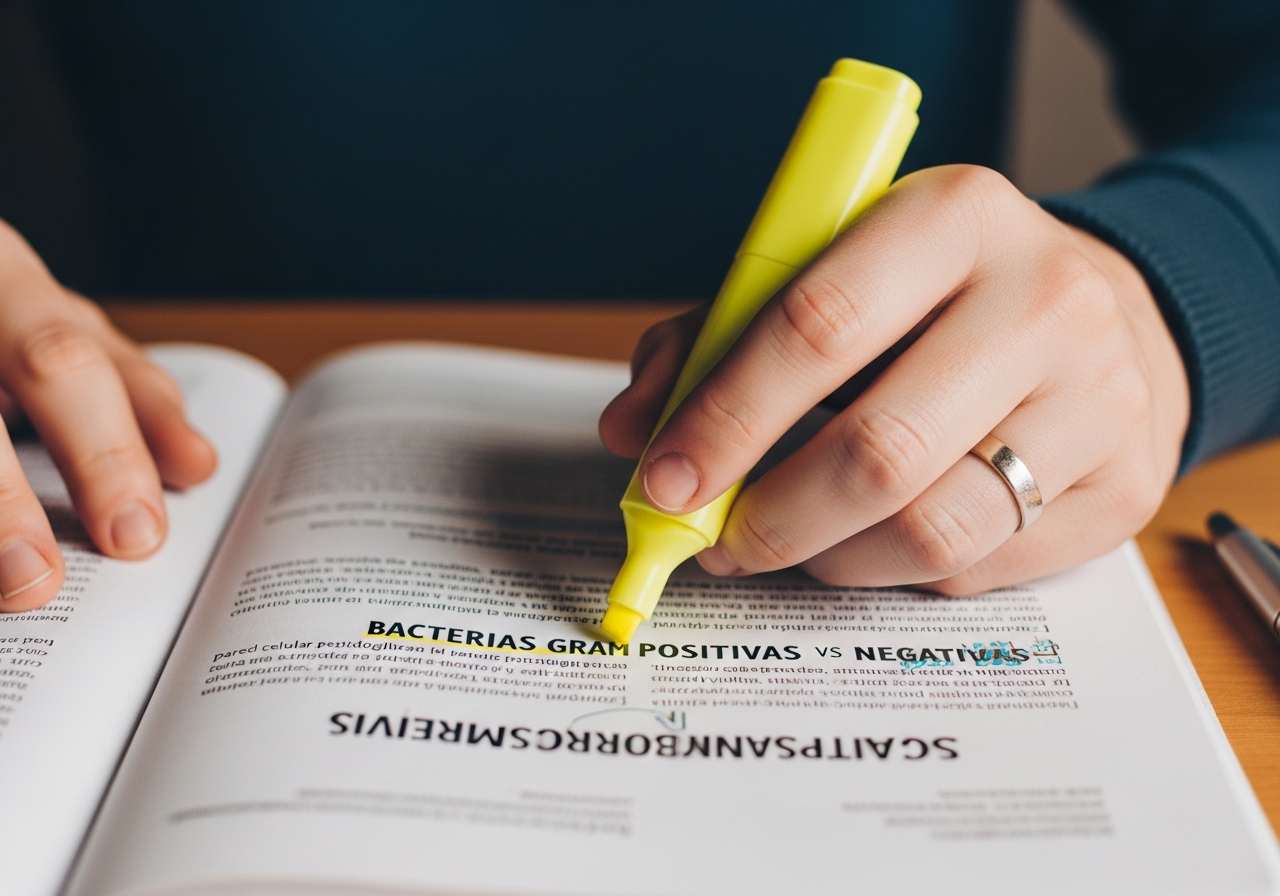 Estudiando el temario de Bacterias Gram Positivas vs Negativas